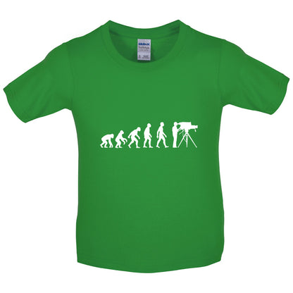Evolution of Man Cameraman Kids T Shirt