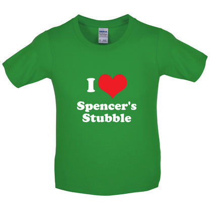 I Love Spencer's Stubble Kids T Shirt