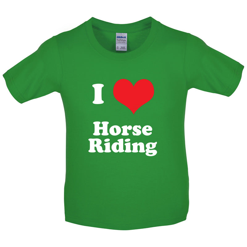 I Love Horse Riding Kids T Shirt