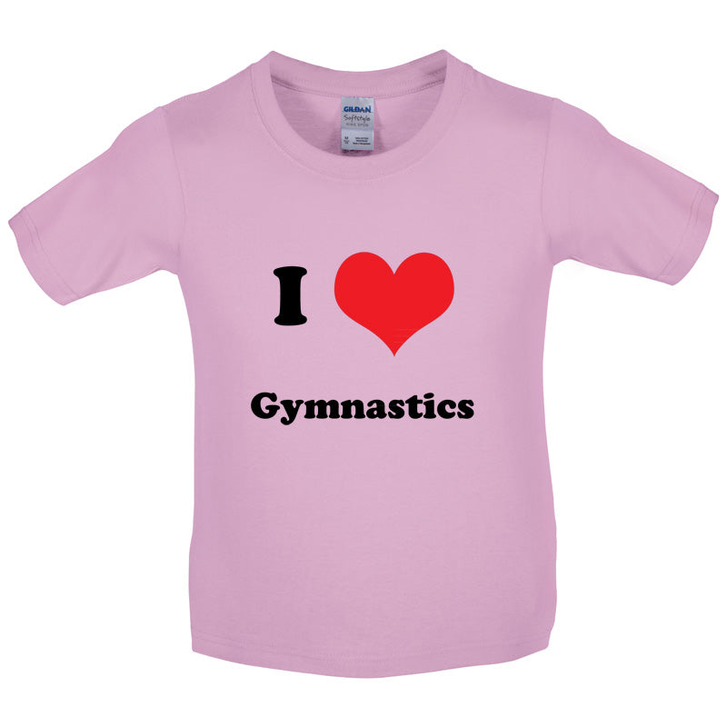 I Love Gymnastics Kids T Shirt