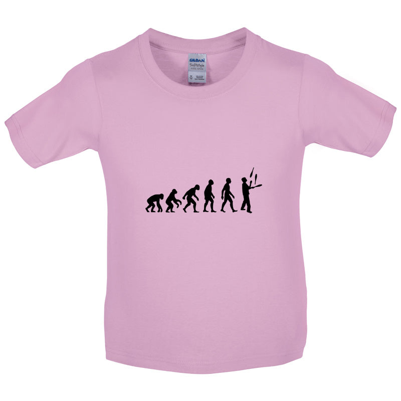 Evolution Of Man Juggler Kids T Shirt