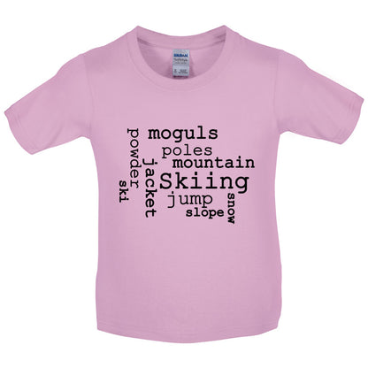 Ski Word Cloud Kids T Shirt