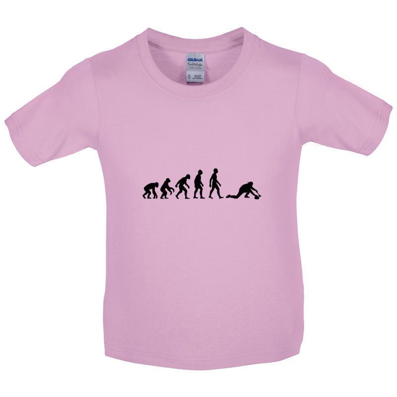 Evolution Of Man Curling Kids T Shirt