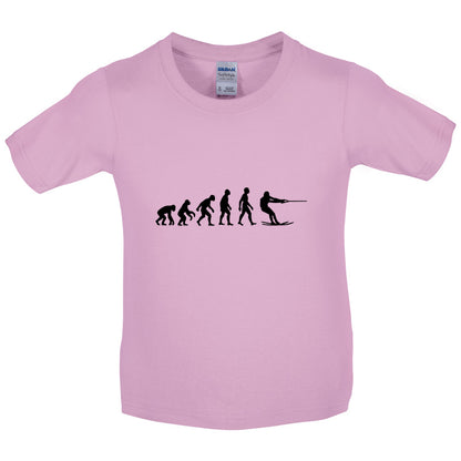 Evolution of Man Waterski Kids T Shirt