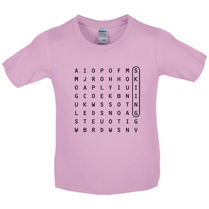 Skiing WordSearch Kids T Shirt