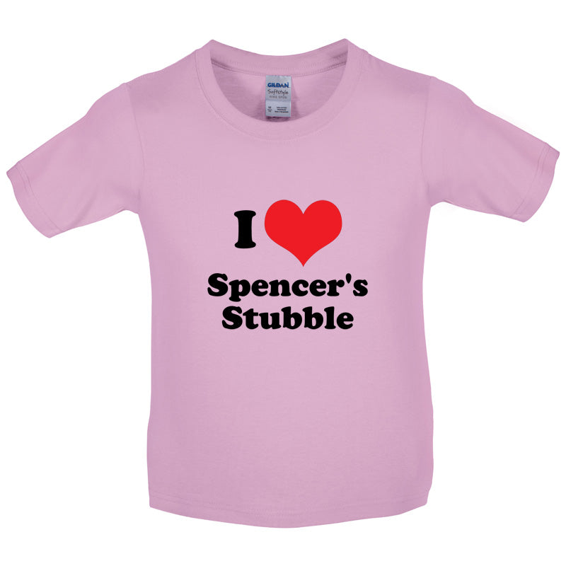 I Love Spencer's Stubble Kids T Shirt