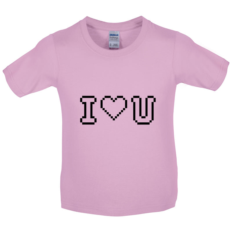 I Love U (Pixels) Kids T Shirt