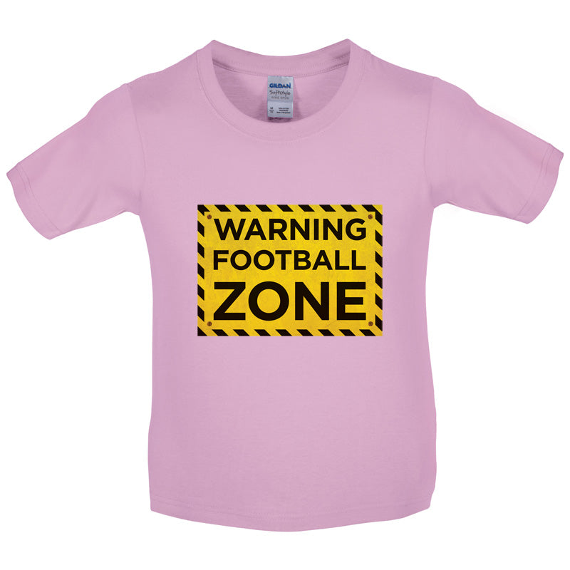 Warning Football Zone Kids T Shirt