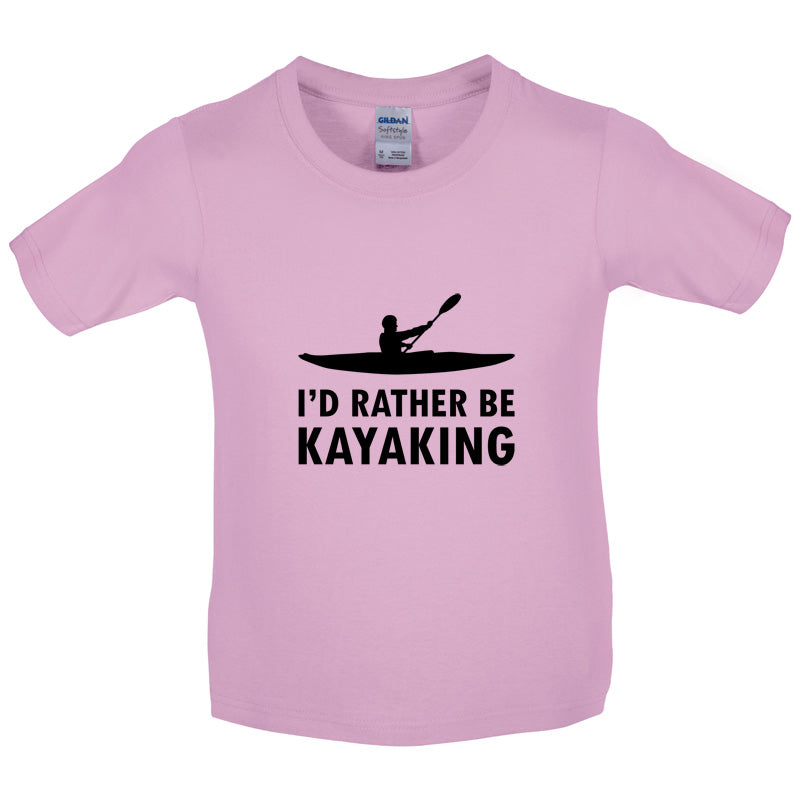 I'd Rather Be Kayaking Kids T Shirt