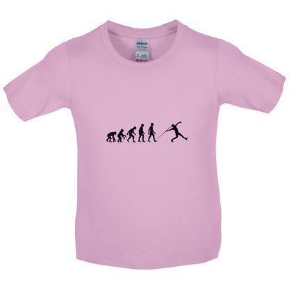 Evolution Of Man Javelin Kids T Shirt