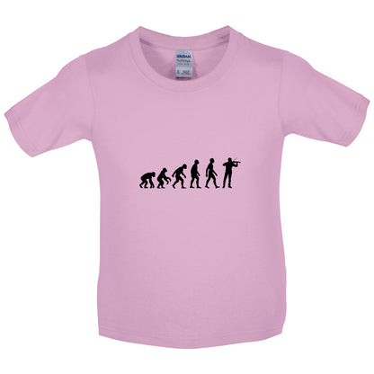 Evolution of Man Violinist Kids T Shirt
