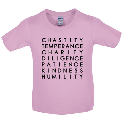 7 Catholic Virtues Kids T Shirt