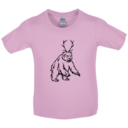 Bear Antlers (Beer) Kids T Shirt