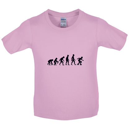 Evolution Of Man Roller Derby Kids T Shirt