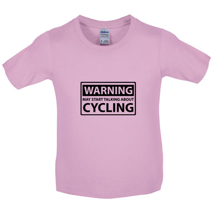 Warning May Start Talk About Cycling Kids T Shirt