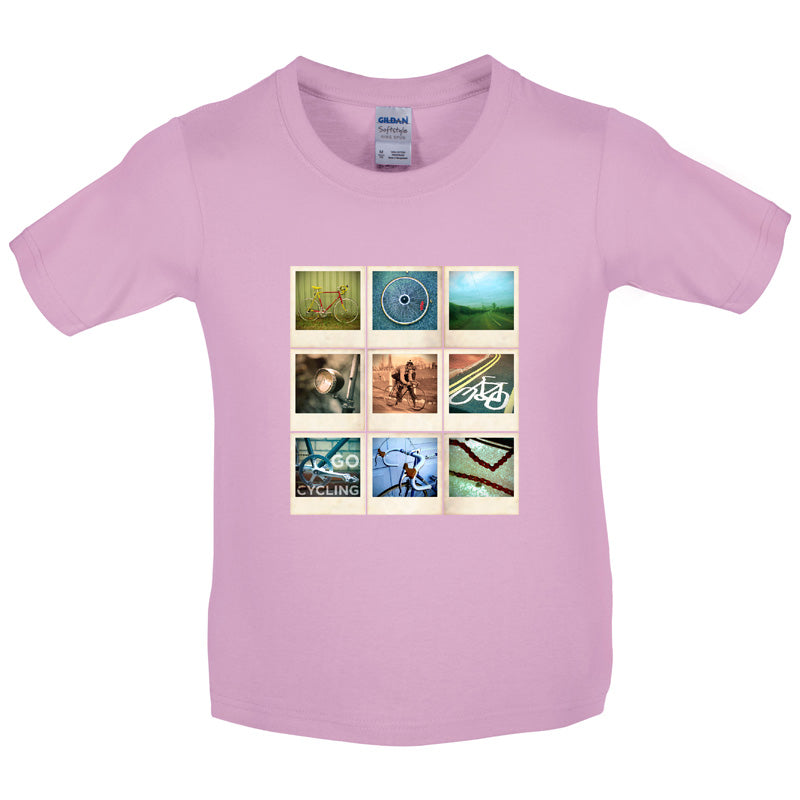 Go Cycling Photo Collage Kids T Shirt