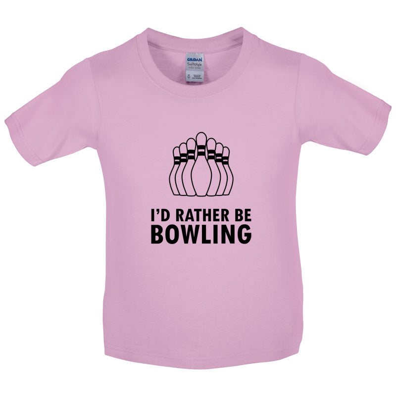 I'd Rather Be Bowling Kids T Shirt