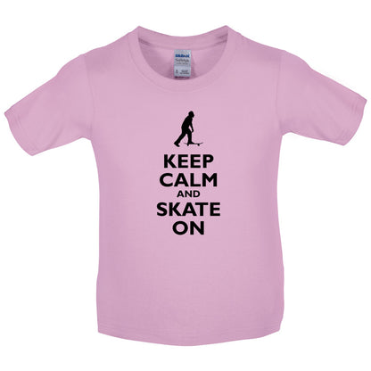 Keep Calm and Skate On Kids T Shirt