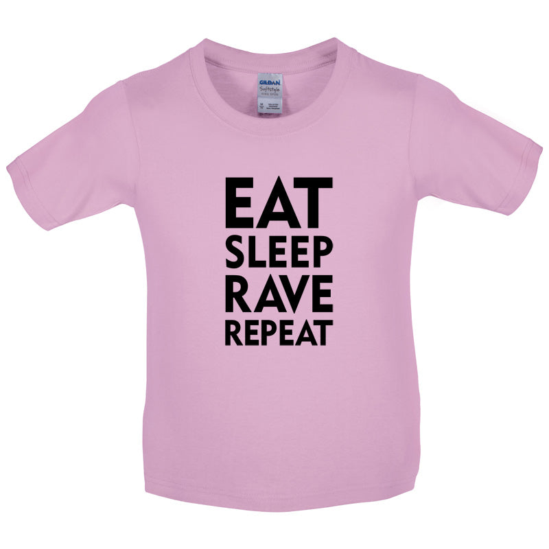 Eat Sleep Rave Repeat Kids T Shirt