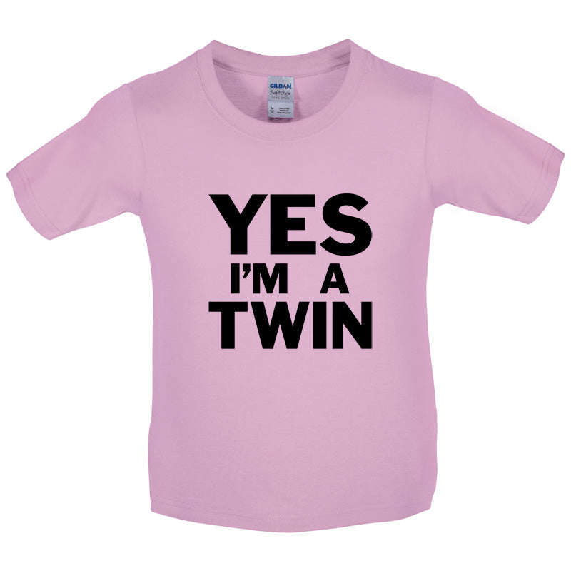 Yes I'm A Twin Kids T Shirt