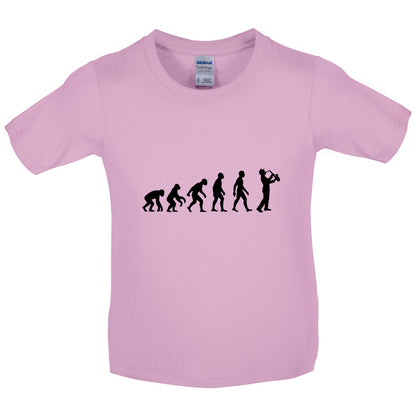 Evolution of Man Saxophone Player Kids T Shirt