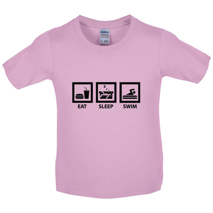 Eat Sleep Swim Kids T Shirt