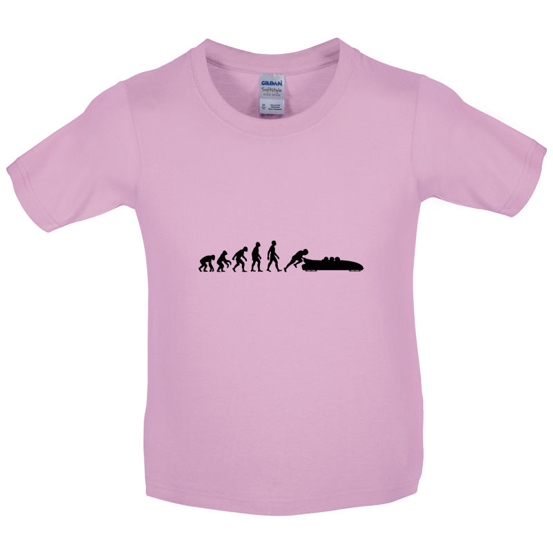 Evolution of Man Bobsleigh Kids T Shirt