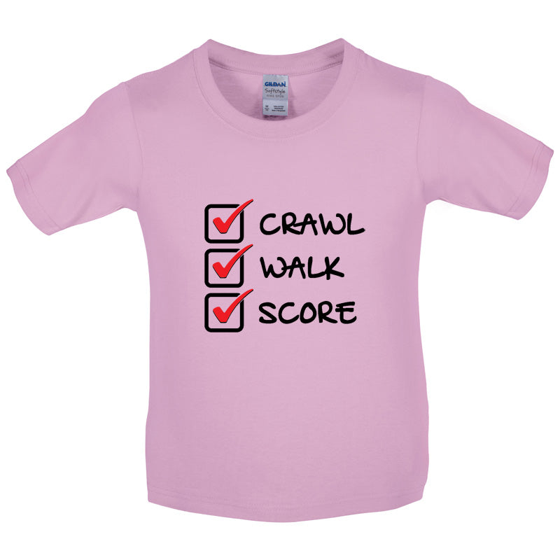 Crawl Walk Score Kids T Shirt