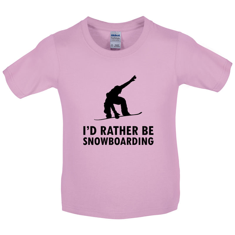 I'd Rather Be Snowboarding Kids T Shirt