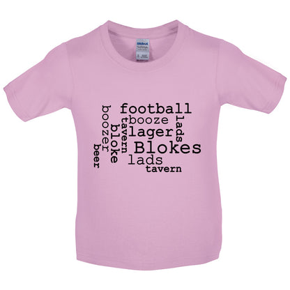 Blokes Word Cloud Kids T Shirt