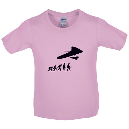 Evolution Of Man Hang Glider Kids T Shirt