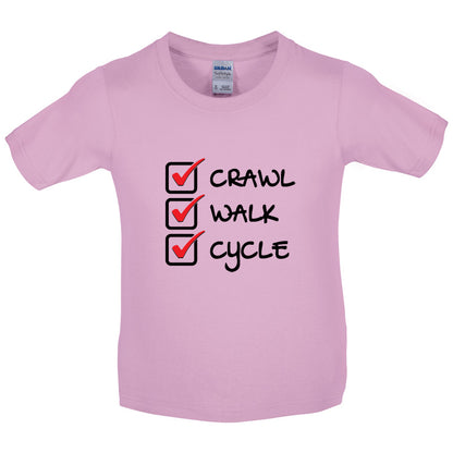 Crawl Walk Cycle Kids T Shirt