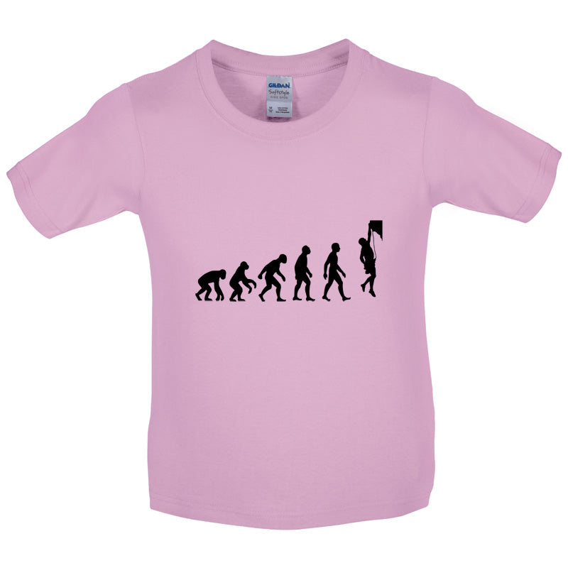 Evolution of Man Rock Climbing Kids T Shirt