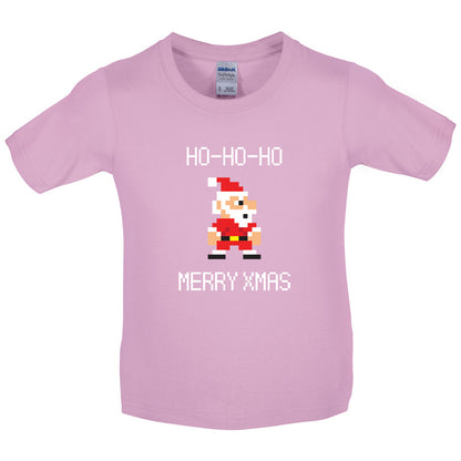 8 Bit Santa Pixel Kids T Shirt