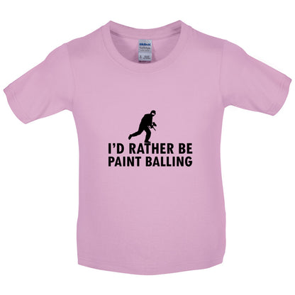 I'd Rather Be Playing Paintballing Kids T Shirt