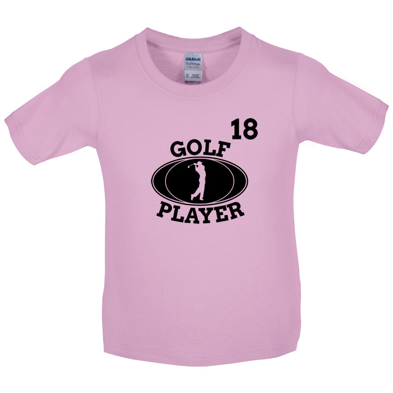 Golf Player 18 Kids T Shirt