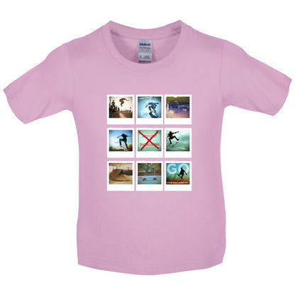 Go Skateboarding Photo Collage Kids T Shirt