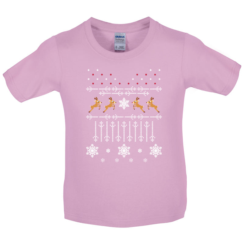 Christmas Reindeer Design Kids T Shirt