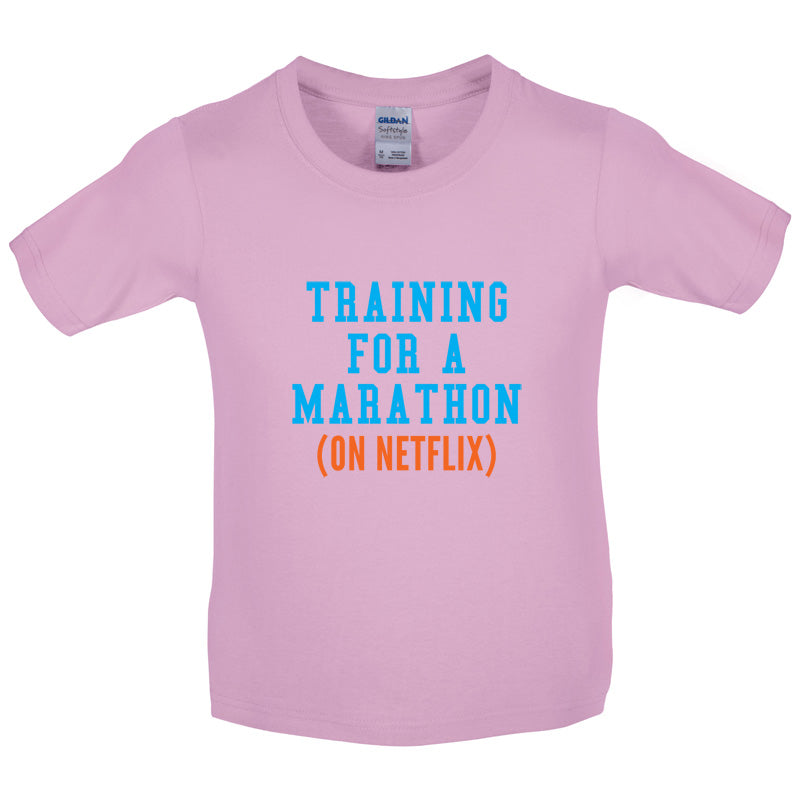 Training For A Marathon On Netflix Kids T Shirt