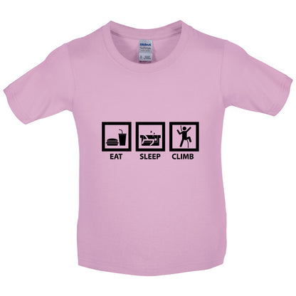 Eat Sleep Climb (Rock Climbing) Kids T Shirt