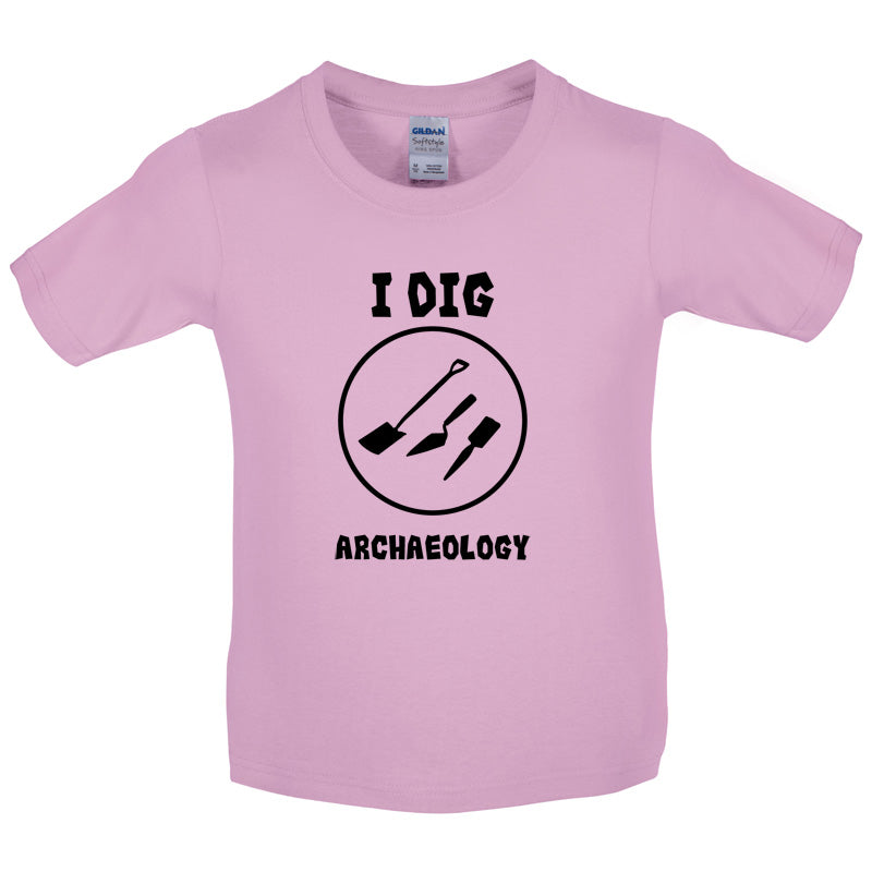 I Dig Archaeology Kids T Shirt