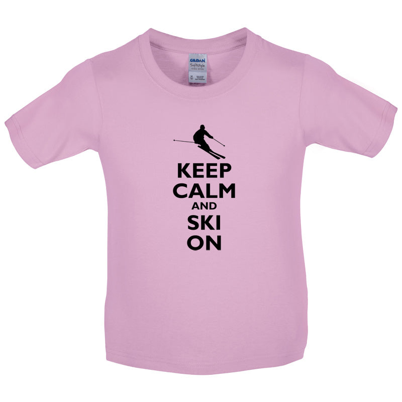 Keep Calm and Ski On Kids T Shirt