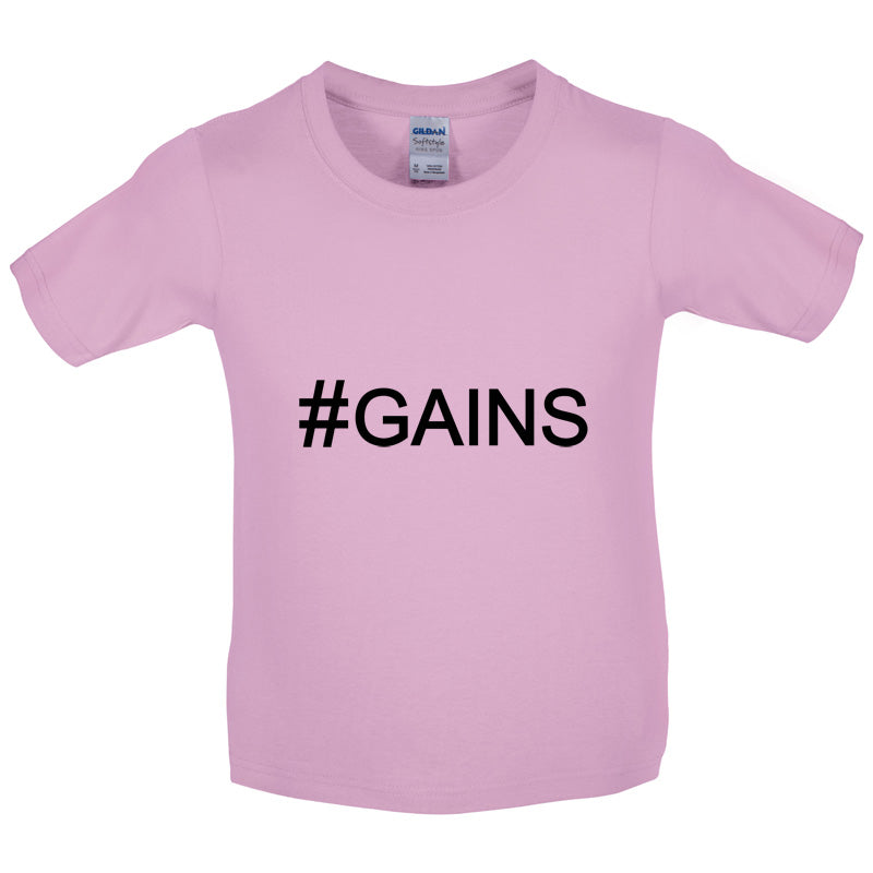 #Gains (Hashtag) Kids T Shirt