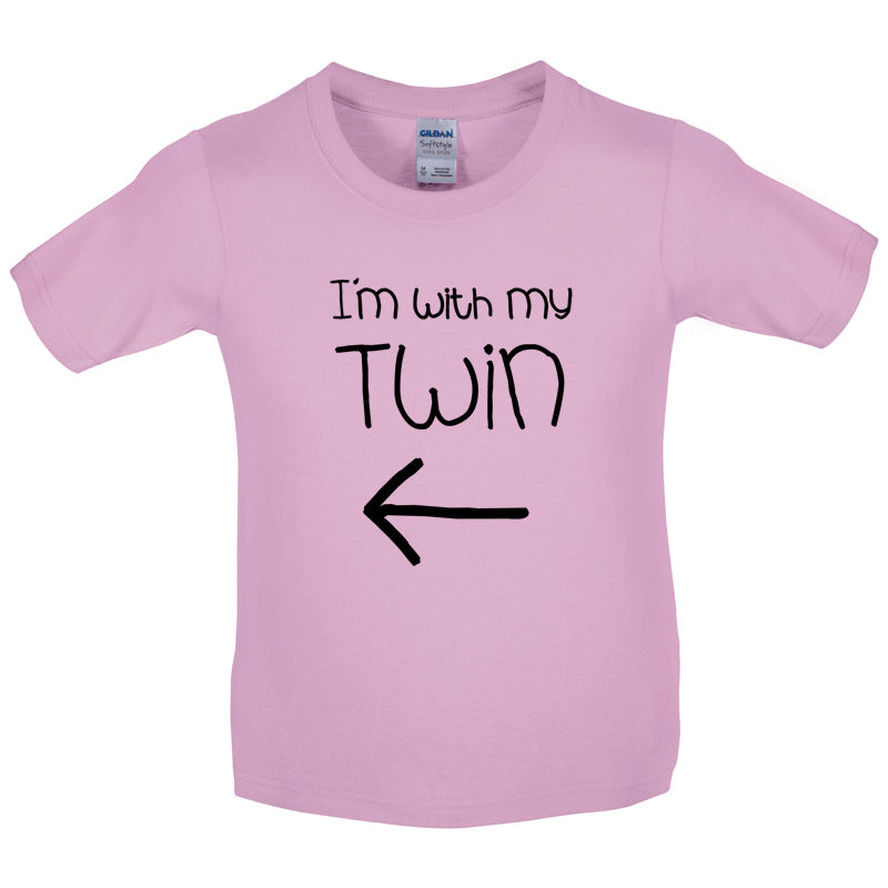 I'm With My Twin ( Left) Kids T Shirt