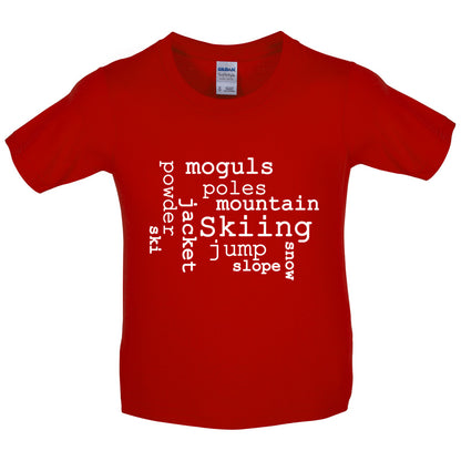 Ski Word Cloud Kids T Shirt