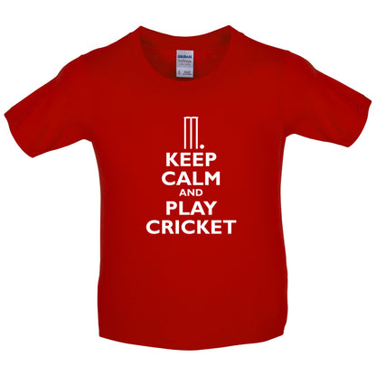 Keep Calm and Play Cricket Kids T Shirt