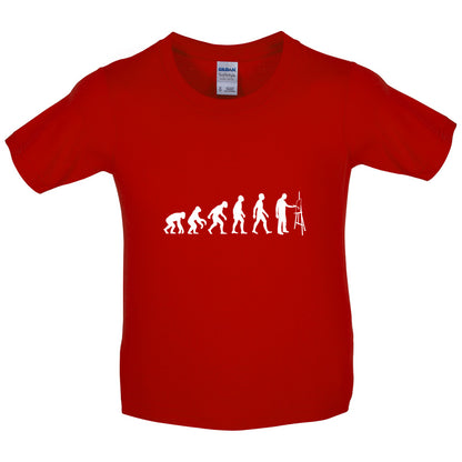 Evolution Of Man Artist Kids T Shirt