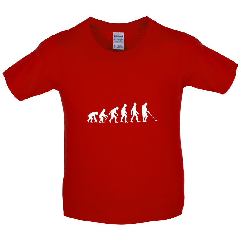 Evolution Of Man Metal Detector Kids T Shirt