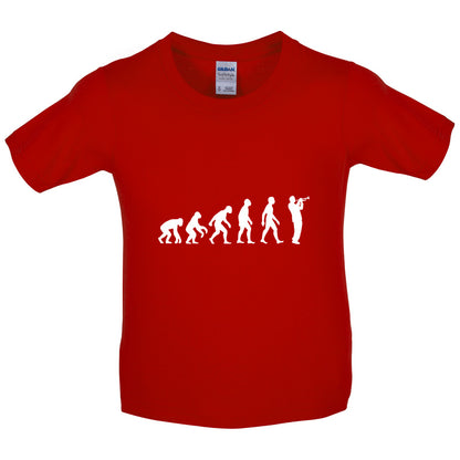 Evolution of Man Trumpet Player Kids T Shirt