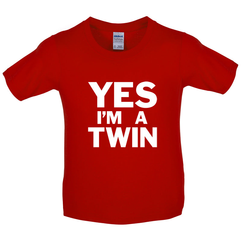 Yes I'm A Twin Kids T Shirt